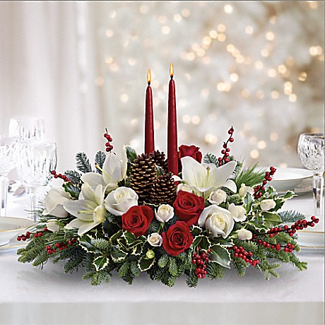 making christmas flower arrangements