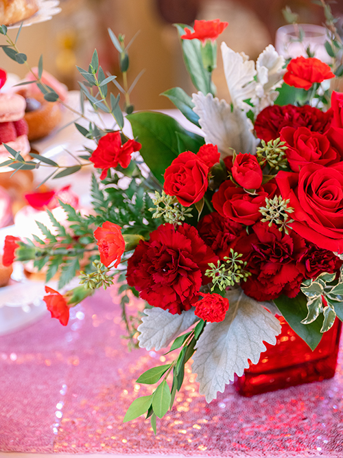 Red roses close up